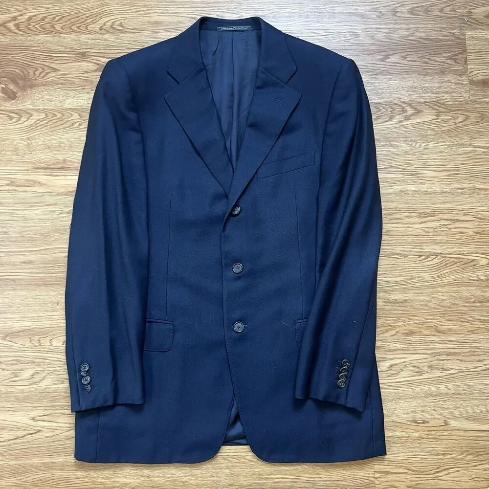 Ermenegildo Zegna High Performance Blazer Mens 40R Wool Jacket Navy Blue